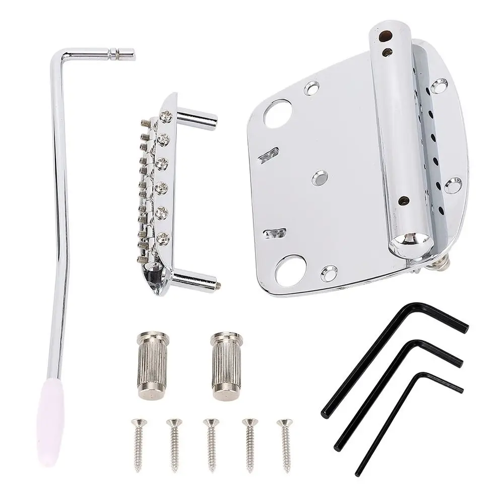 Reliable Metal Tremolo Bridge Set With Screws With Wrench Guitar Vibrato System Silver Electric Guitar Bridge For Guitarists