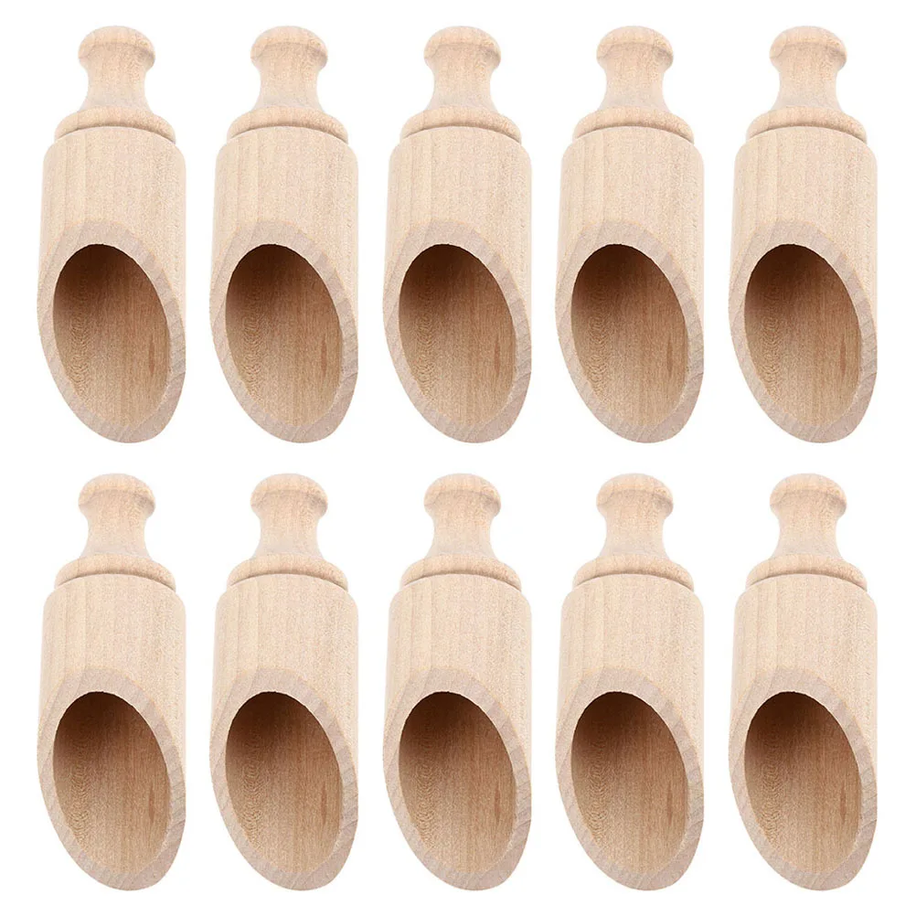 

10pcs Milk Wooden Salt Scoops Tea Smooth Edge Ergonomic Healthy Kitchen Gadgets