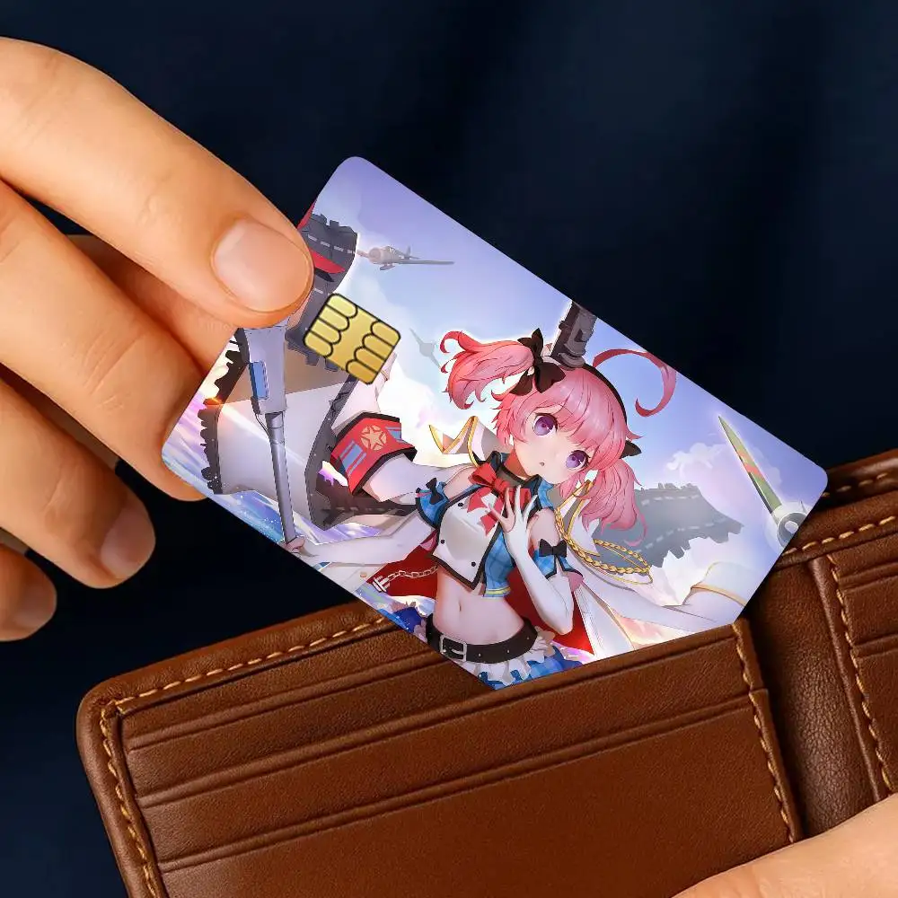 Game Saratoga Azur Lane Credit Card Stickers Skin For Bank Bus Metro 4PCS Cover Film Gift