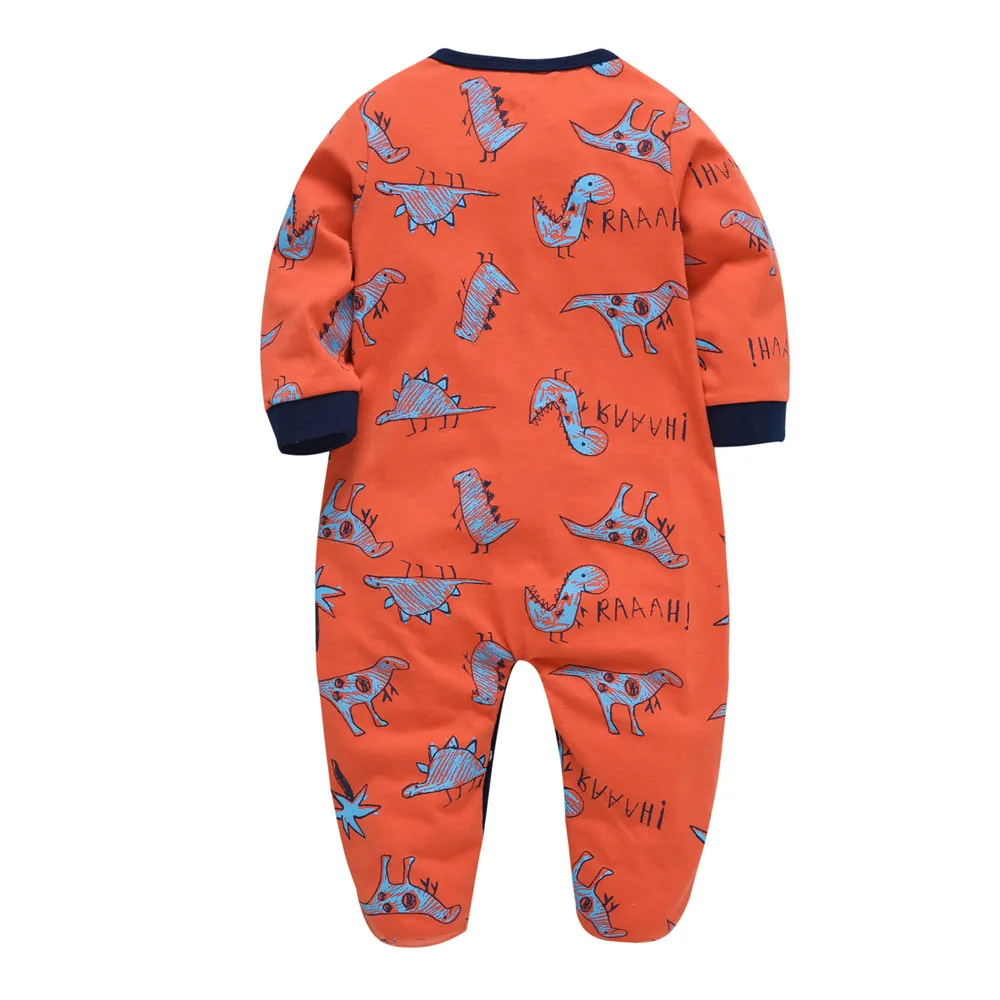 2024 Newborn Baby Boy Clothes Long Sleeve 100% Cotton Autumn Spring Romper 0-3M Cool Print Body bebe Clothing