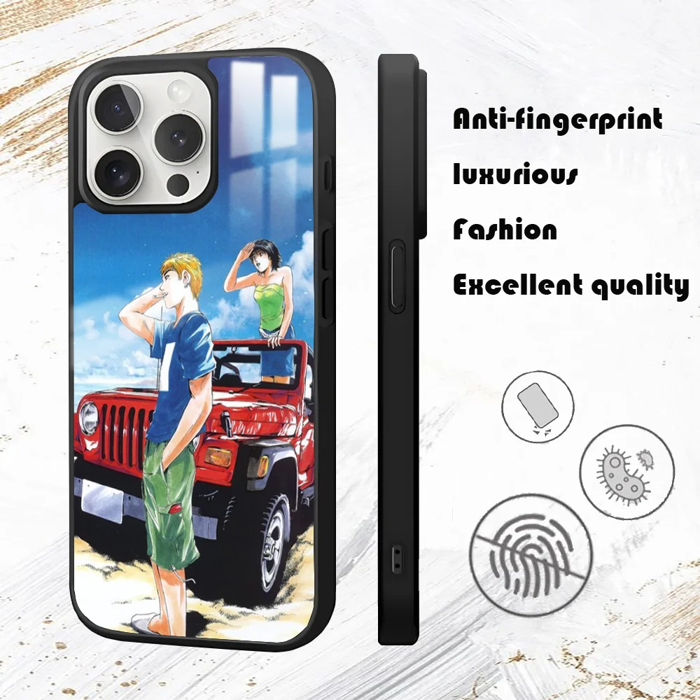 Great TeacherES O-Onizuka GTO Anime Phone Case For iPhone 16 15 14 13 12 11 Pro Max Plus Mini PC Mirror Fashion  phone case