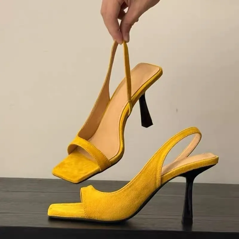 

French 2026 Sandal Fairy Open Toe Summer New Square Toe Temperament Skirt High Heels
