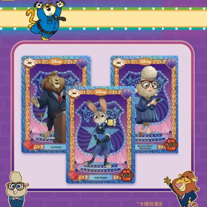 Cartes de collection originales de Disney pour enfants, édition heureuse, Zootopia, n ° 3, Judy Hopps, réparation Wilde, animation rare, jouet, cadeau de Noël