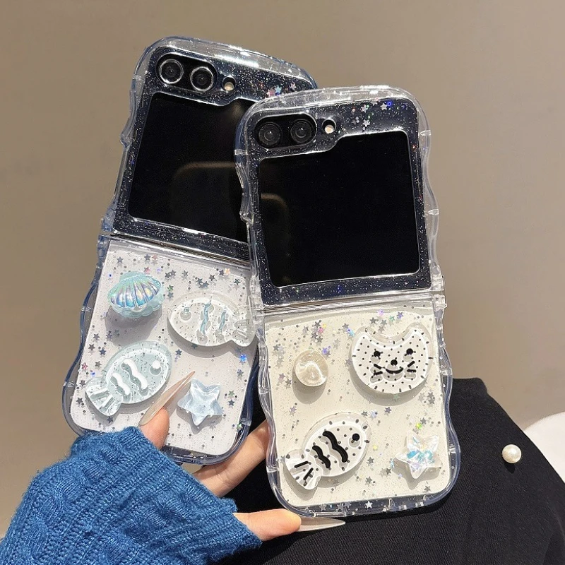 Why the INS Korean 3D Drip Shell Fish Clear Case Is the Best Choice for Samsung Galaxy Z Flip Users