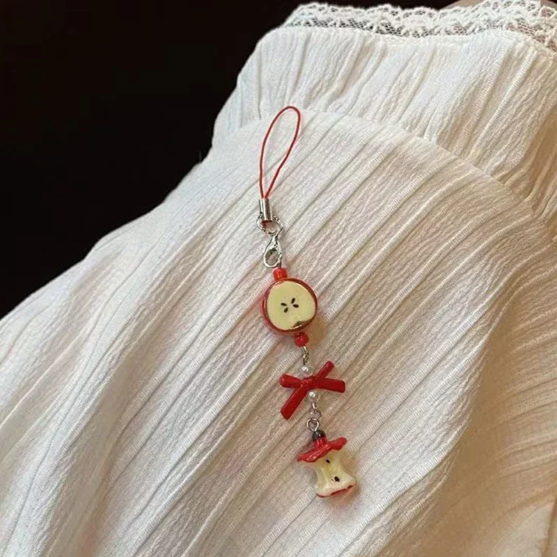 Cute Star Flower Mobile Phone Strap Kawaii Ceramic Beaded Mobile Phone Lanyard Bag Decoration Camera Pendant Fashion Keychain