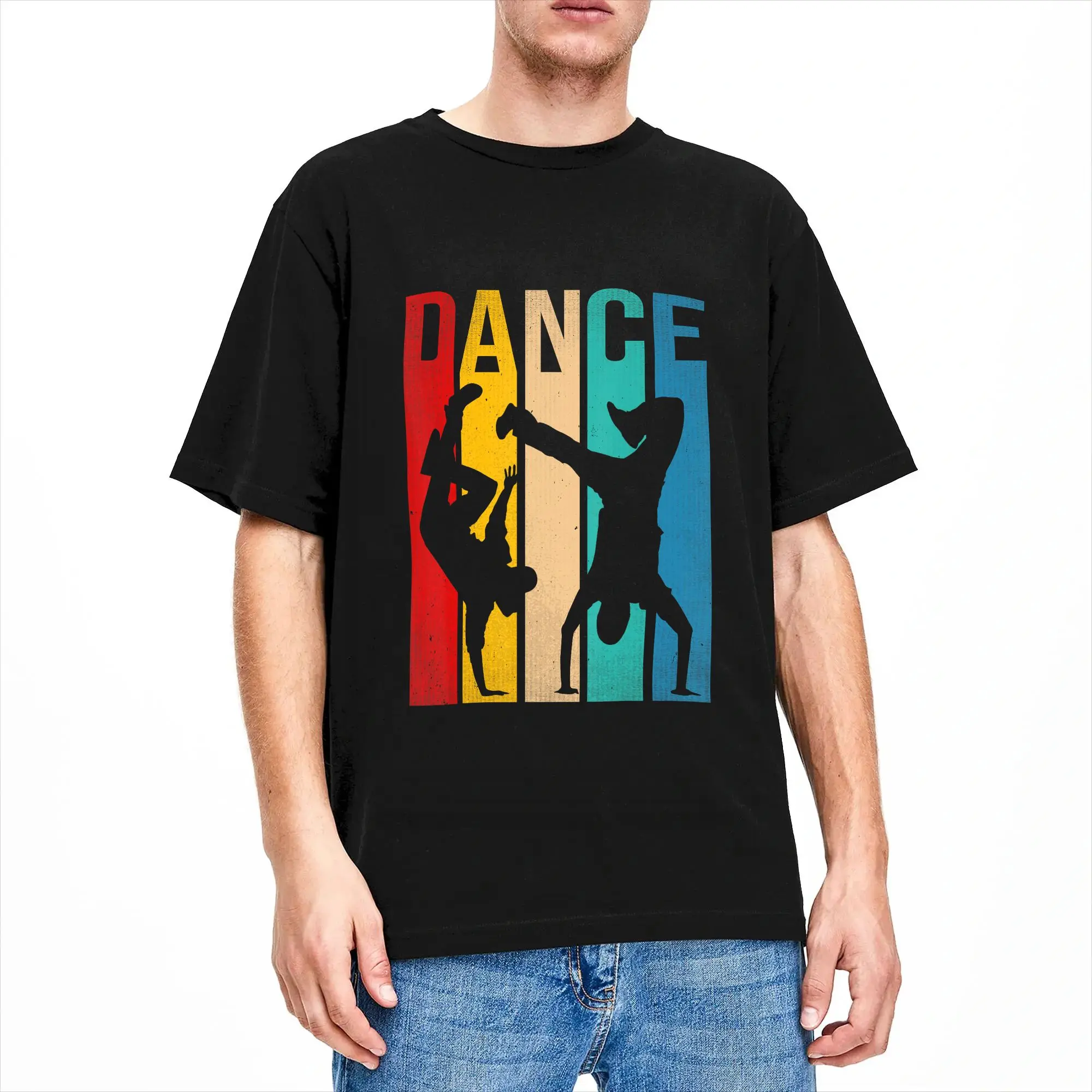 Breakdancing Boy Dance T Shirt Summer  Y2K Fun T-Shirts 100% Cotton Hip Hop Tee Shirt For Mens Casual Tops