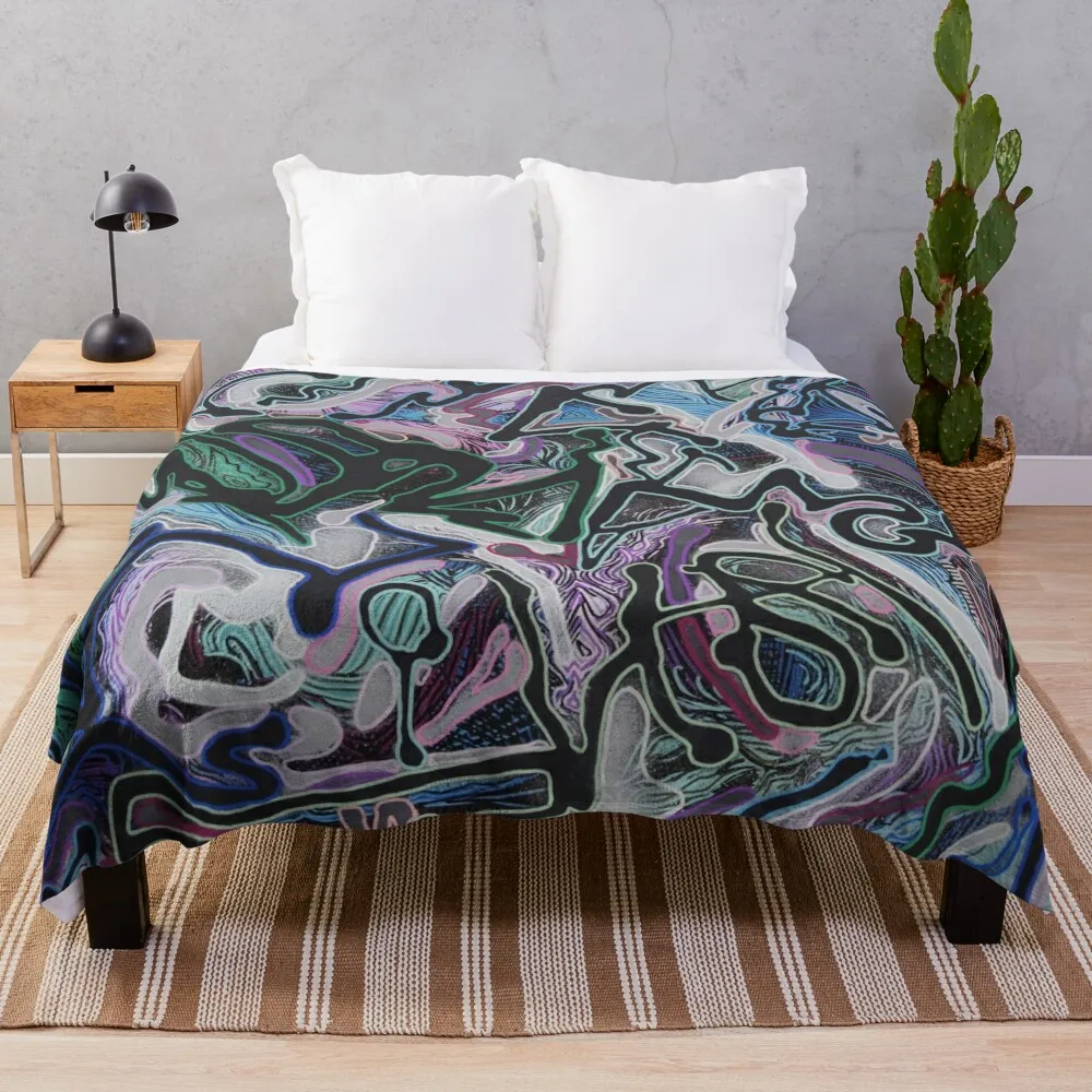 

Stream of Consciousness #3 Throw Blanket Kid'S heavy to sleep Bed Fashionable Luxury Designer Blankets