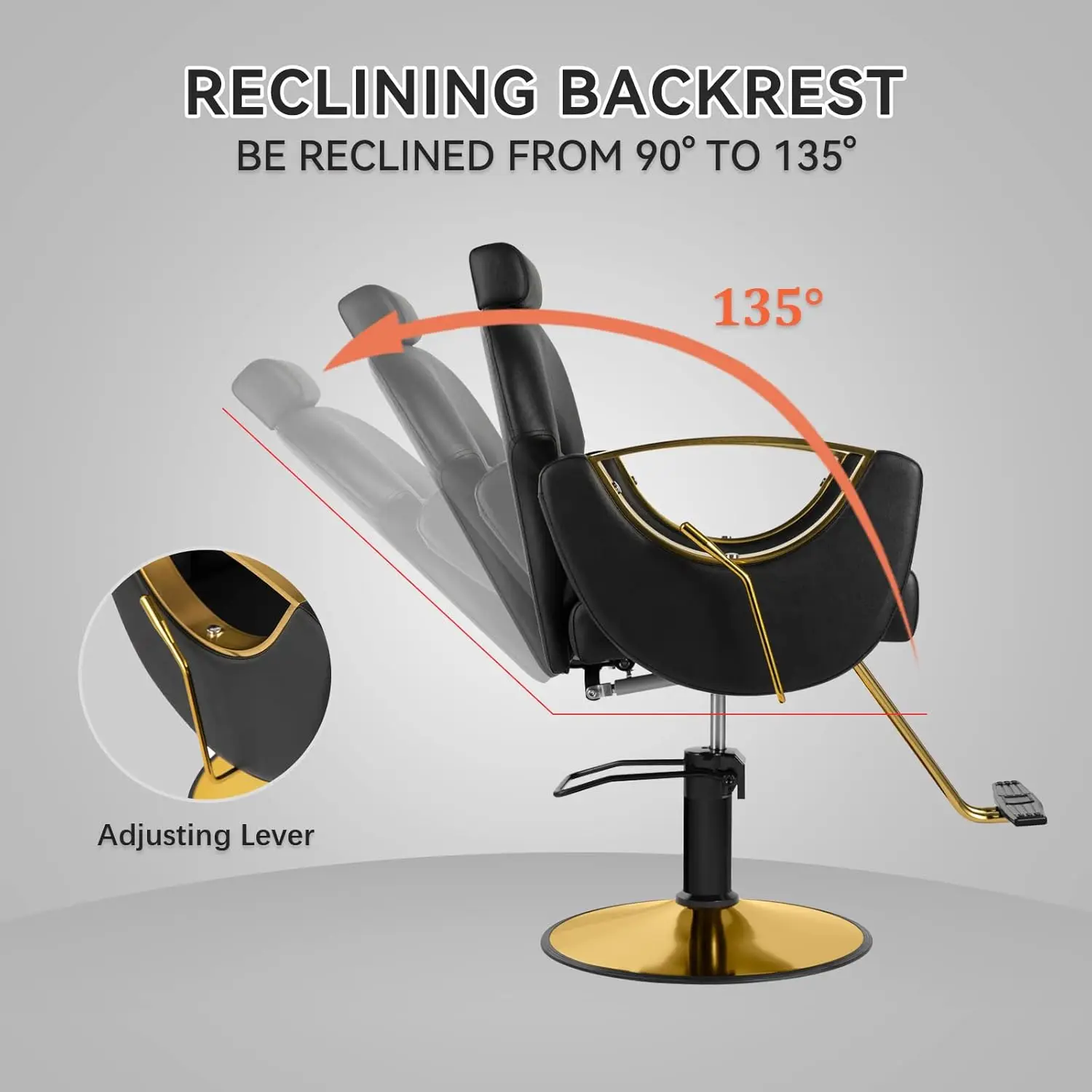 for Hair Stylist,Height Adjustable Hair Chair with Professional Hydraulic ,Multi-Function Shampoo Tattoo B