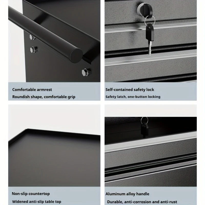 รถเข็นกล่องเครื่องมือ 7 ลิ้นชัก ตู้เครื่องมือช่างพร้อมล้อล็อค ตู้ช่างแบบเลื่อน ชั้นวางแขวน รถเข็นเครื่องมือ