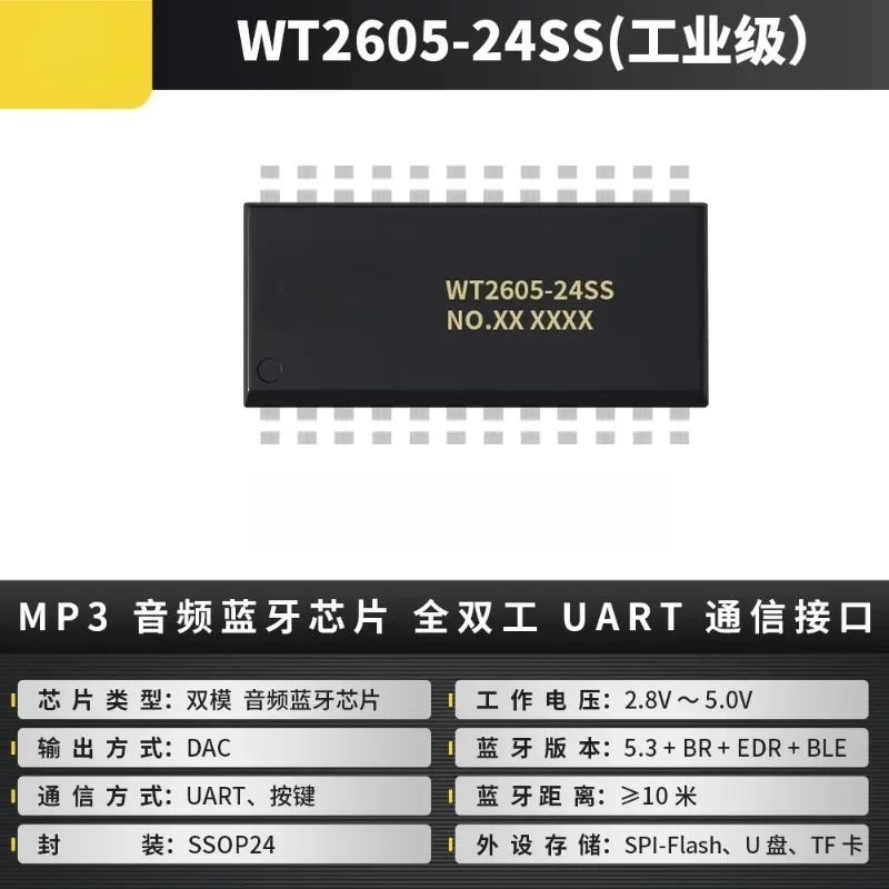 20pcs for WT2605 Weichuang BLE5.3 Industrial Bluetooth Chip Full Duplex UART Serial Communication IC