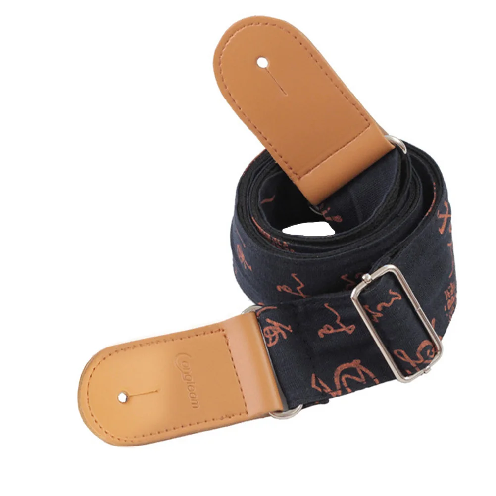 

Cotton Linen Chinese Style Guitar Strap Double Layer Head Adjustable Smooth Metal Buckle Breathable Guitar Shoulder Belt