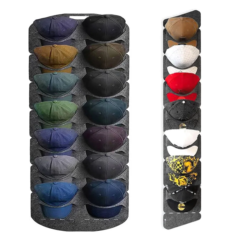 Hanging Hat Organizers for Bedroom Closet Space Saving Wall Door Back Felt Storage Rack for Baseball Cap Felt Storage Holders