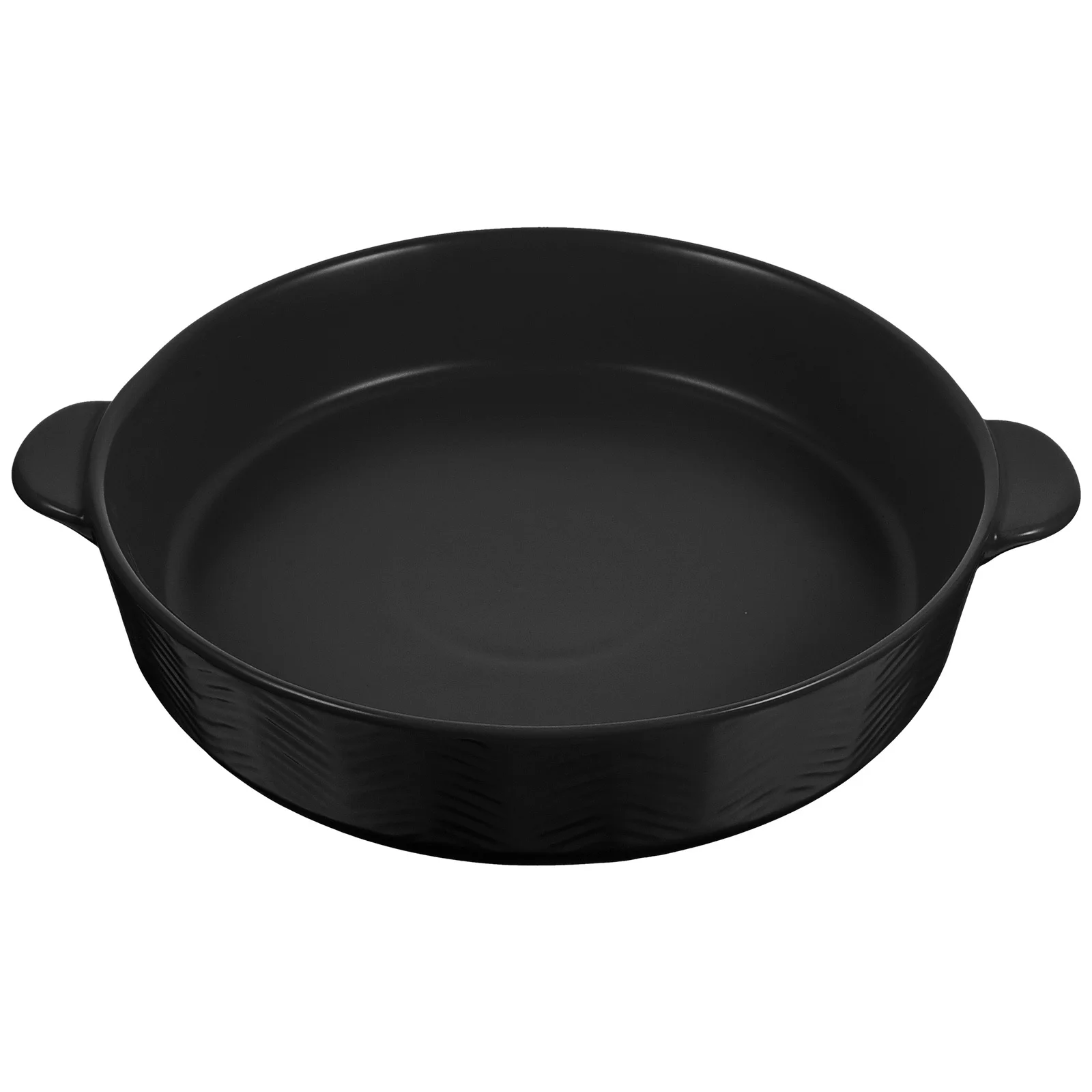 

Roasting Plate Ceramic Round Baking Dish Tray Roaster Pan Small Dishes for Oven Bakeware with Handles Pans