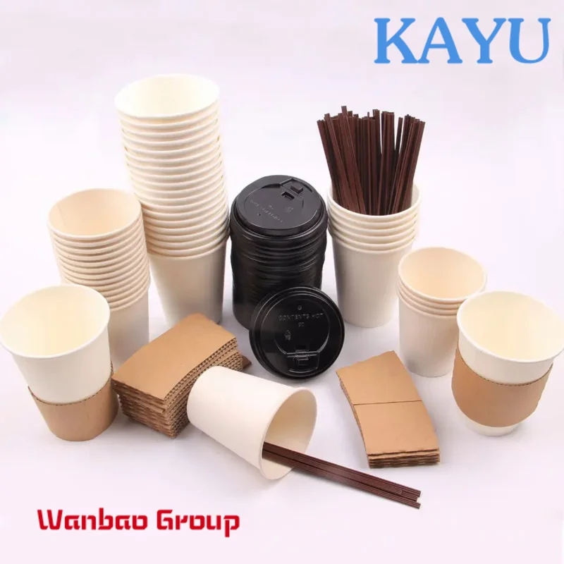 Custom  Corrugated 7oz 8oz Hot Drink Paper Cup Disposable Coffee Cup With Lids Milk Tea Beverage Cup Takeaway Packages