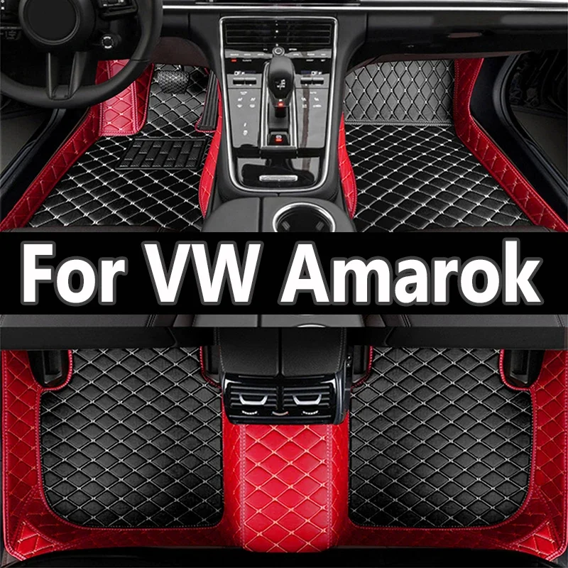 

Car Mats For Volkswagen VW Amarok 2010~2022 Floor Rug Auto Interior Parts Carpet Pad Luxury Leather Mat Full Set Car Accessories