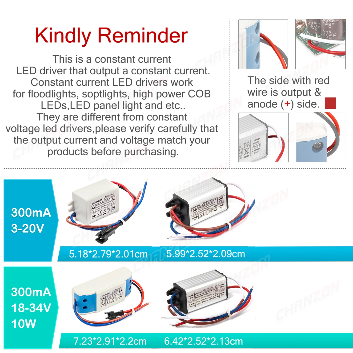 Constant Current 6W 10W 20W 36W 50W 100W 300Ma 600Ma 900Ma 1500Ma Waterproof Ip67 High Led Driver Power Supply Light