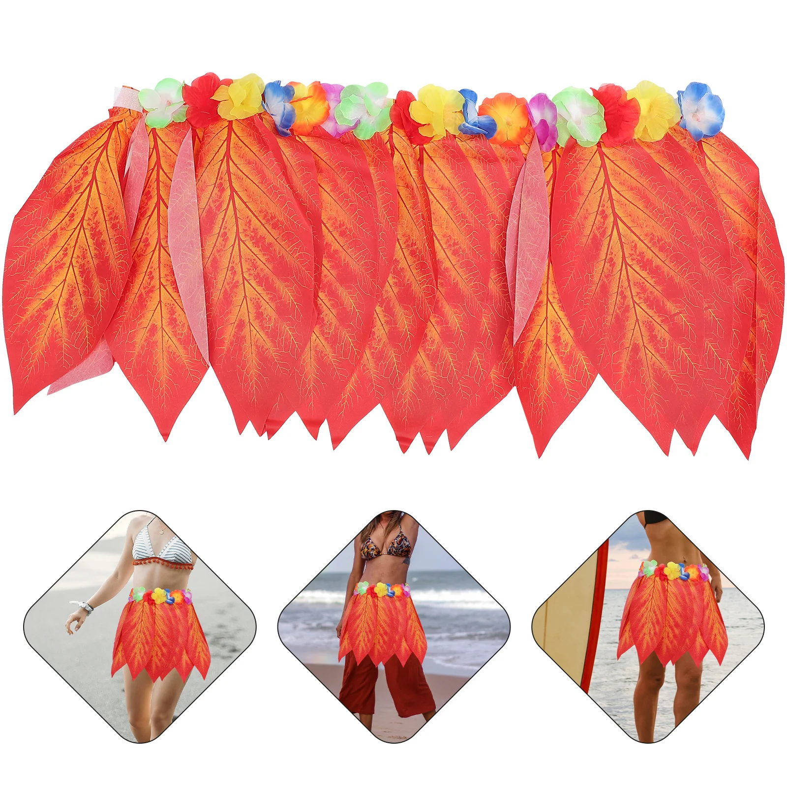 تنورة عشبية مقلدة خفيفة الوزن هاواي هولا زي للنساء البالغات مهرجان أداء الحفلات ديكور عتيق موضوع لوا