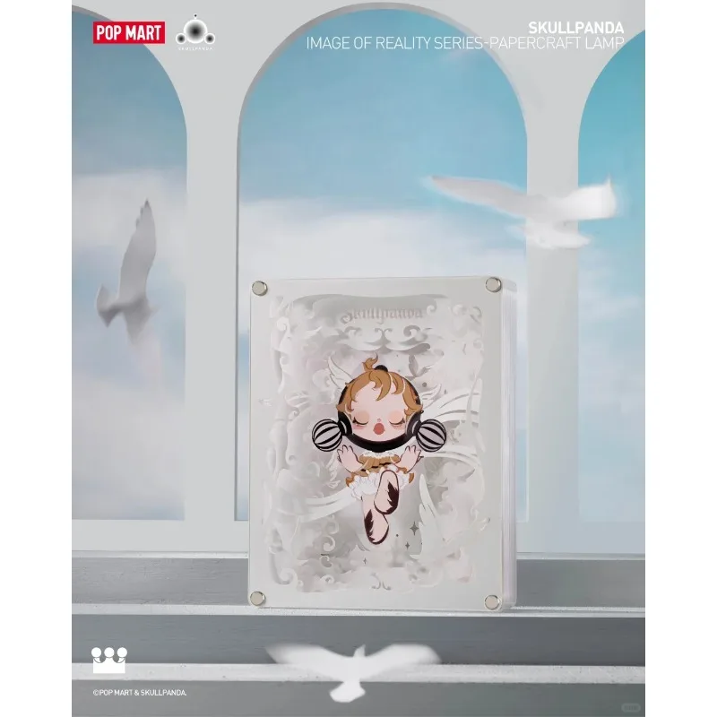 

POPMART skullpanda Comic Photo Collection Paper-cut Lamp Monochrome Color SP figurine Art Pieces Trendy Surprise Gift for xmas