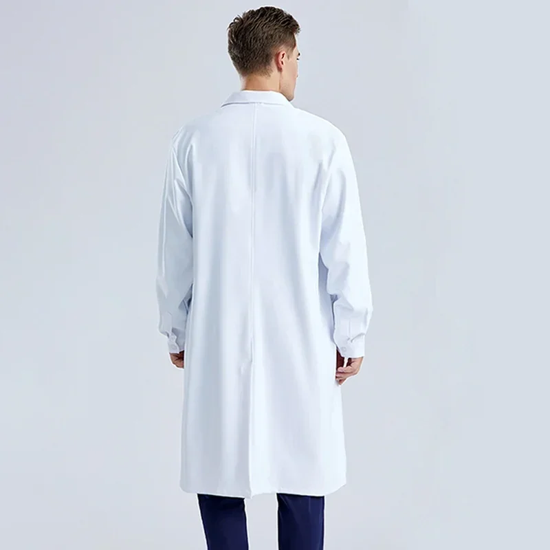 Men Doctor Uniform Laboratory Robe Man Long Sleeves Medical Clothing Veterinary Work Scrub Clothes Hospital Sanitary Gown