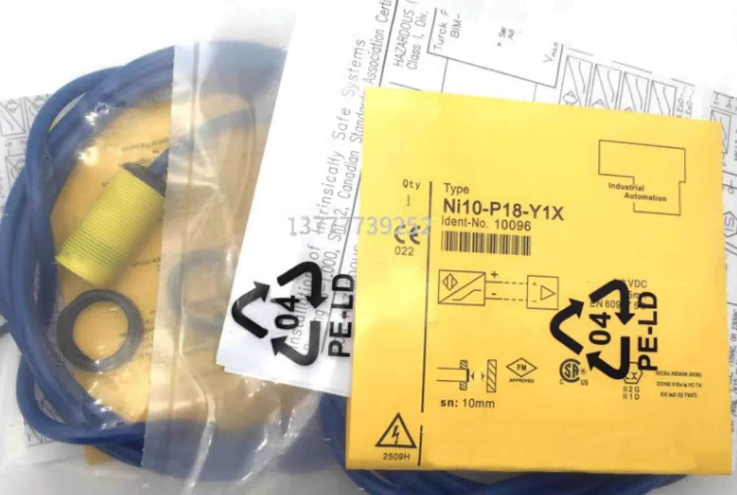 

2pcs Proximity switch NI10-P18-Y1X intrinsically safe explosion-proof two-wire normally closed sensor voltage 8.2VDC