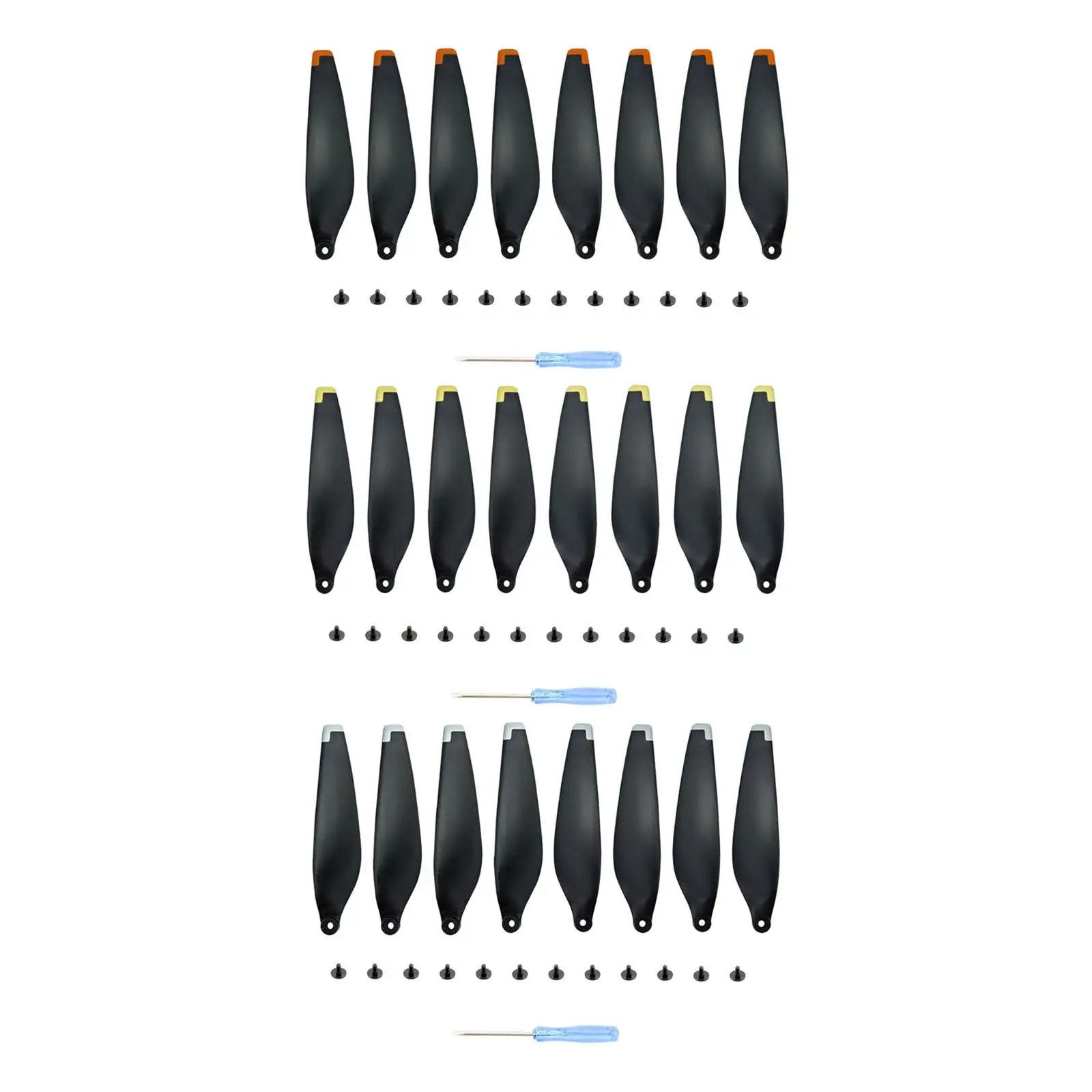 2x8Pcs Propellers Props Blades Replacement for Mini 3Pro Black Orange Edge