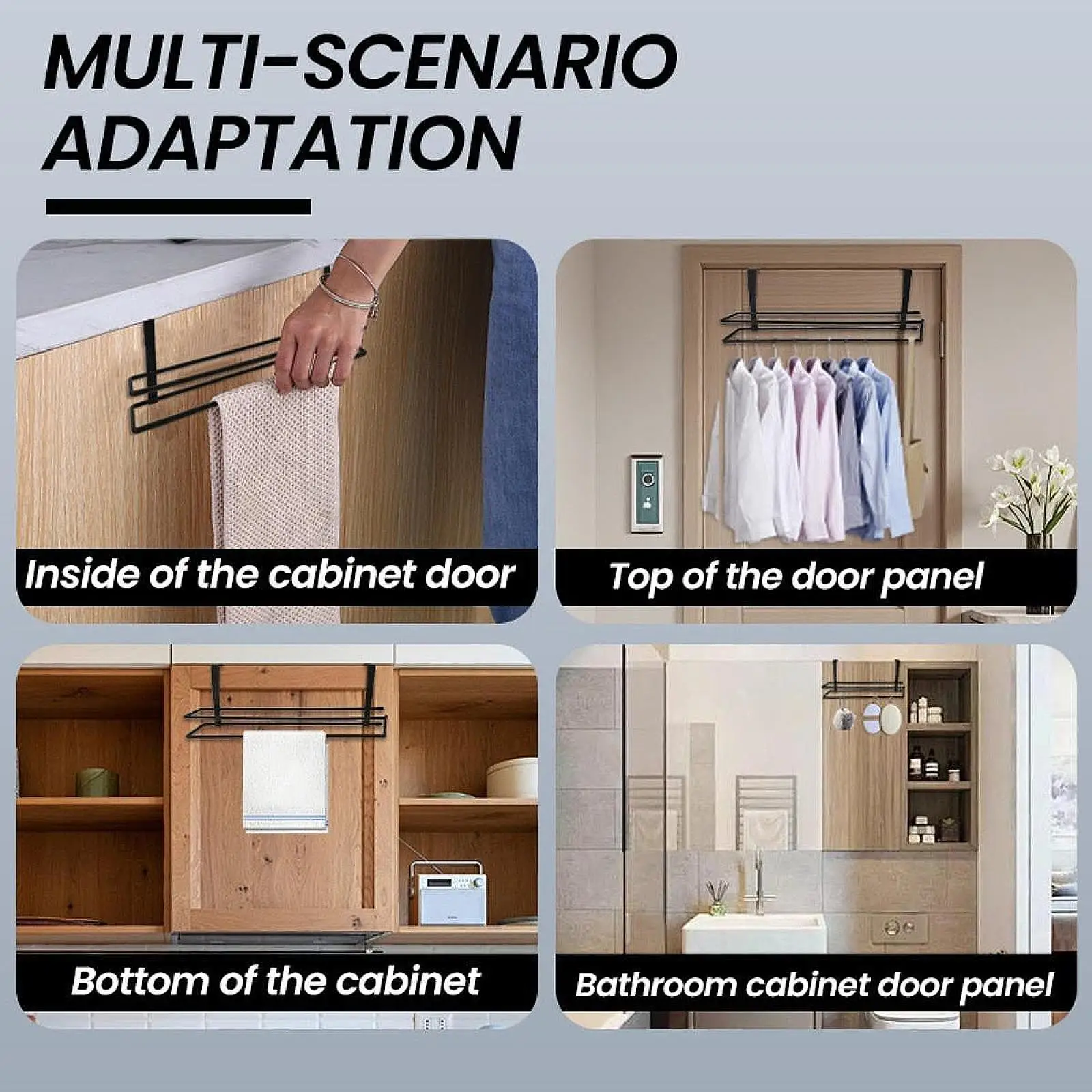 Cabinet Paper Towel Holder Kitchen Roll Hanger Metal Lightweight Space Saving