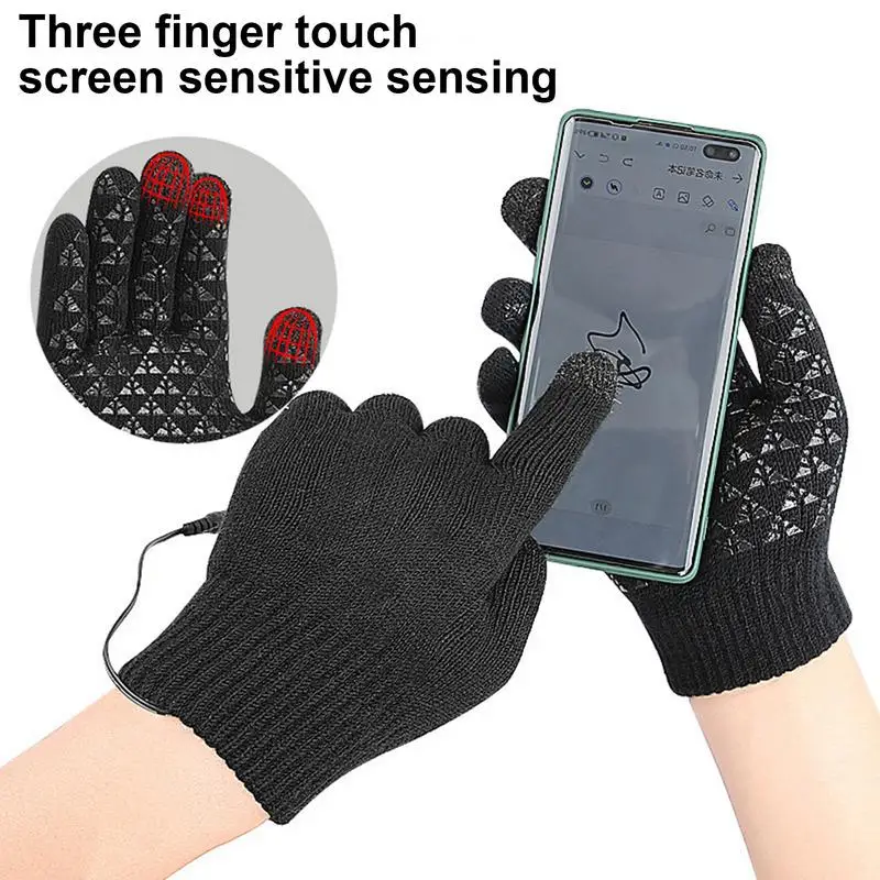 USB Heating Gloves 1 Pair 5V Thermal Gloves Electric Hand Warmer Motorcycle Heating Gloves Hand Warming Gloves  for Outdoors