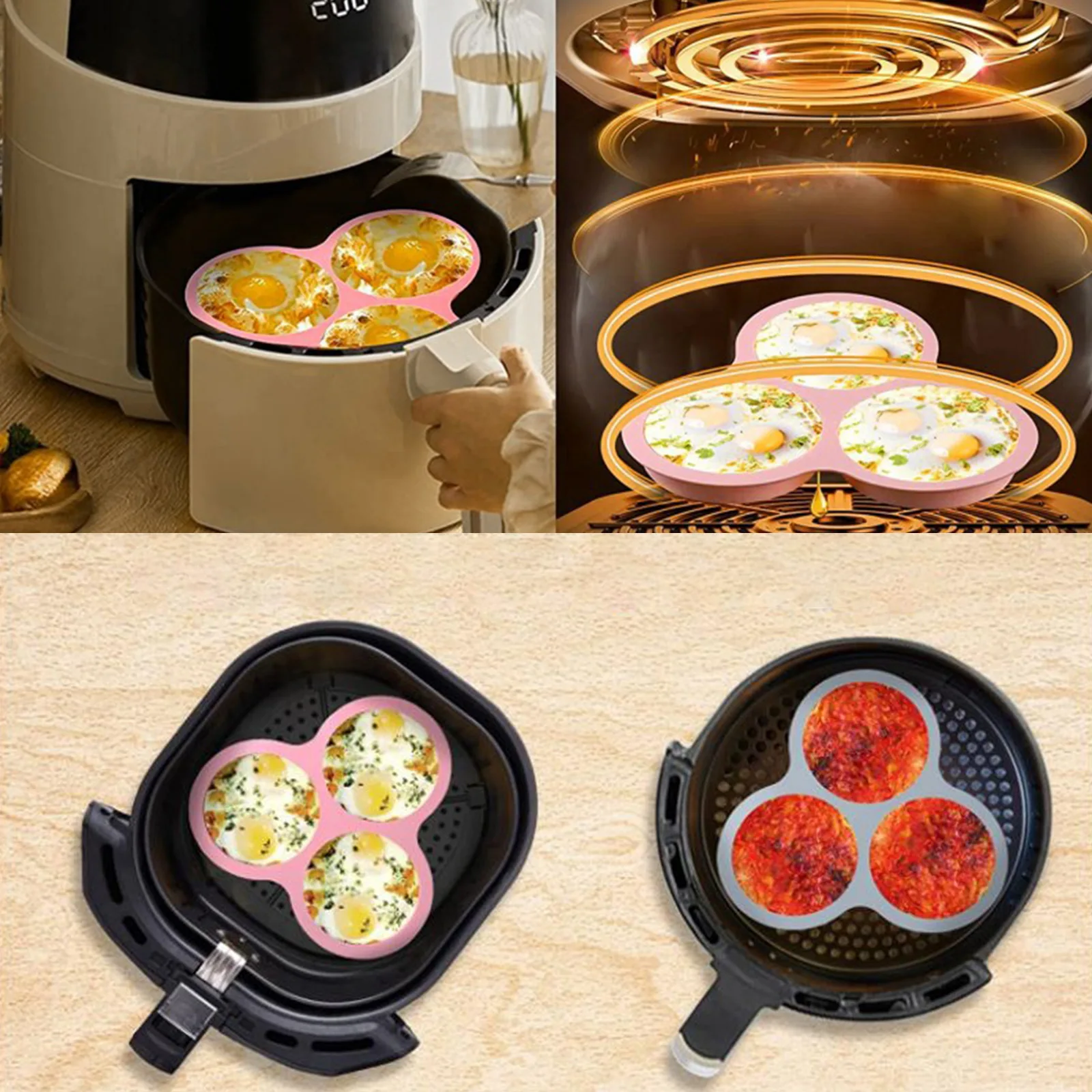 1/2pcs Silicone Air Fryer Egg  - Air Fryer Accessories recension och pris