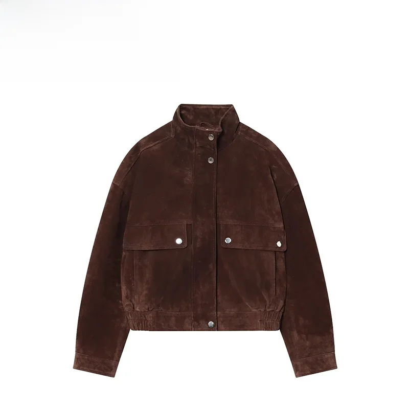 

Women's Autumnal Denim Jaet with ket Decorations Polyester Fabric Loose Fit Sle Regular Thin Zipper Closure