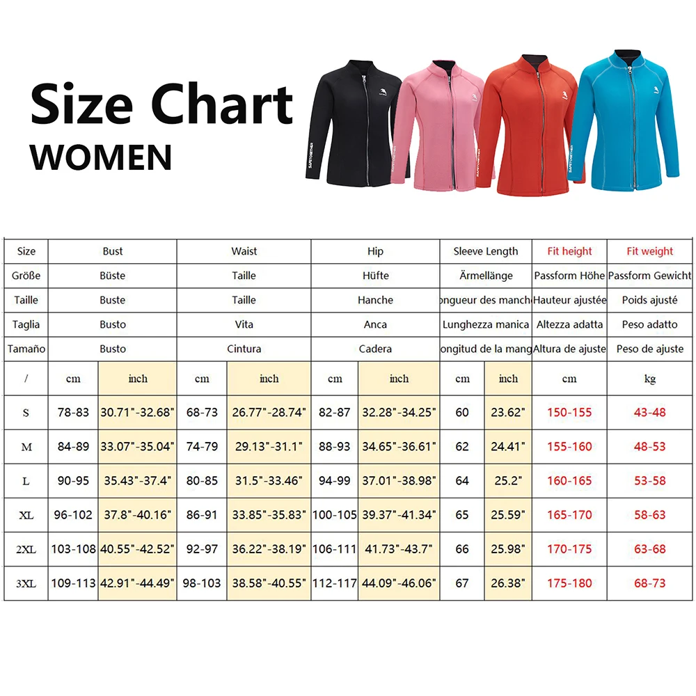 New 2mm Neoprene Wetsuit Ladies Split Top Jacket Warm Swimming Snorkeling Surfing Top Water Sports Windsurfing Wetsuit Top