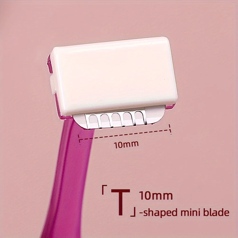3-teiliges Augenbrauenrasierer-Set, T-förmiger Sicherheits-Augenbrauenrasierer aus Edelstahl, Augenbrauenformer und Rasierer mit Schutzhülle