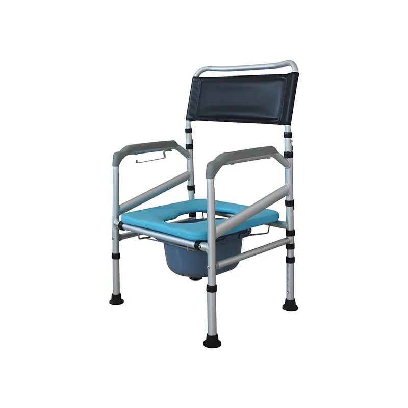 Aluminum Alloy Foldable Toilet Chair for Elderly Pregnant Women Disabled Mobile Commode Toilet Stool