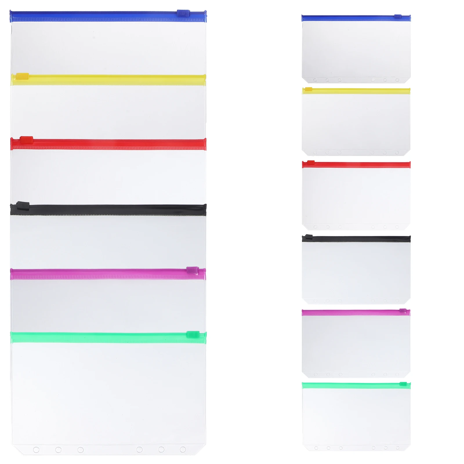 

12 Pcs Binder Bag Pockets Zipper Money Bags Notebooks Inserts with Pouches Folders Hand Account Holes