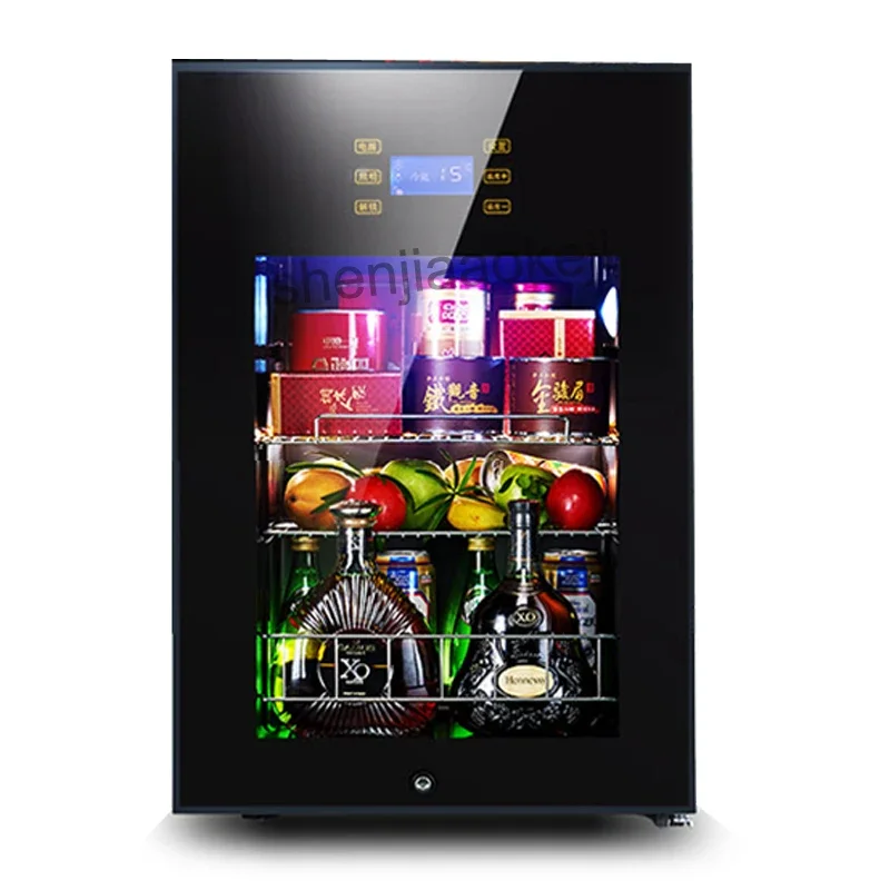 62L Cold Storage Refrigerator Wine Refrigerators transparent glass door tea drinks freezers -5to10 degrees C food sample cabinet