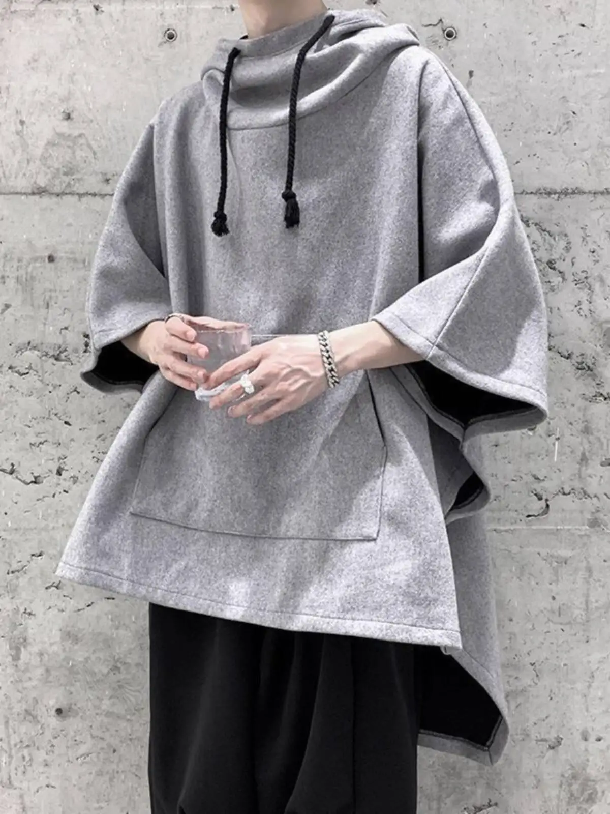 Irregular Loose Hoodies Outerwear Unisex Summer Thin Japanese Style 300lbs Extra Large Size Bat Sleeve Hoodie