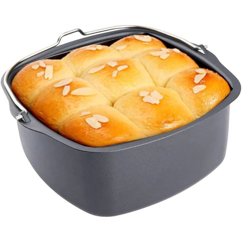 Square Silicone Baking Pot for Air fryer Accessories Non Stick Baking Mold Air Fryer Roasting Pizza Cake
