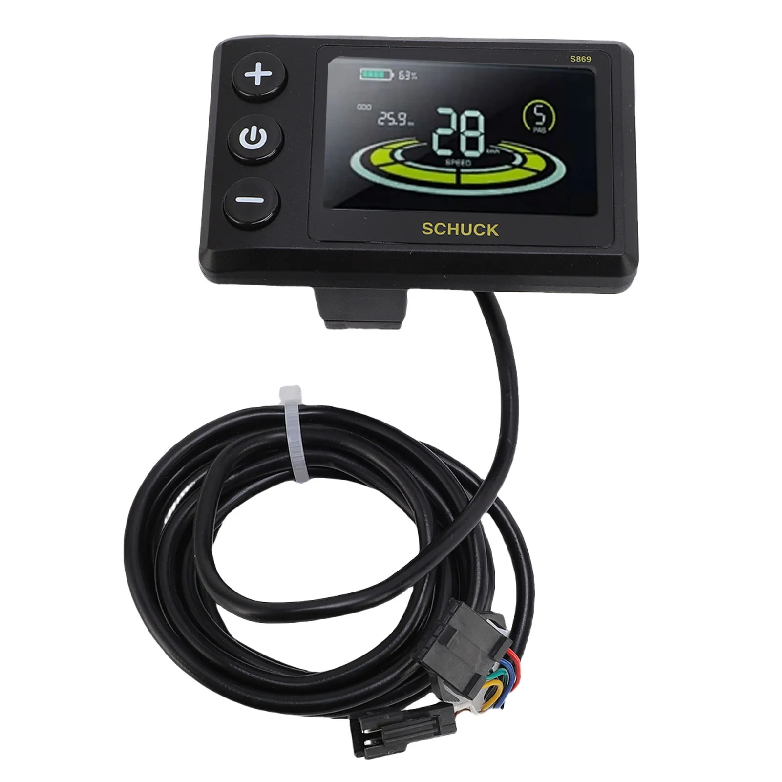 

Electric Bike LCD Display Meter ABS Electric Scooter Color Screen Display Control Panel with SM Wire for 22.2mm/0.9in Handlebars