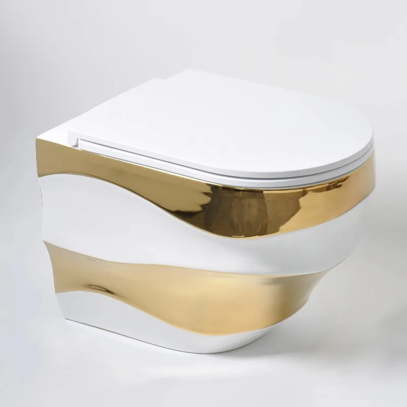 High Quality Ceramic Sanitary Ware Bathroom Toilet Luxury Gold Plated Toilet