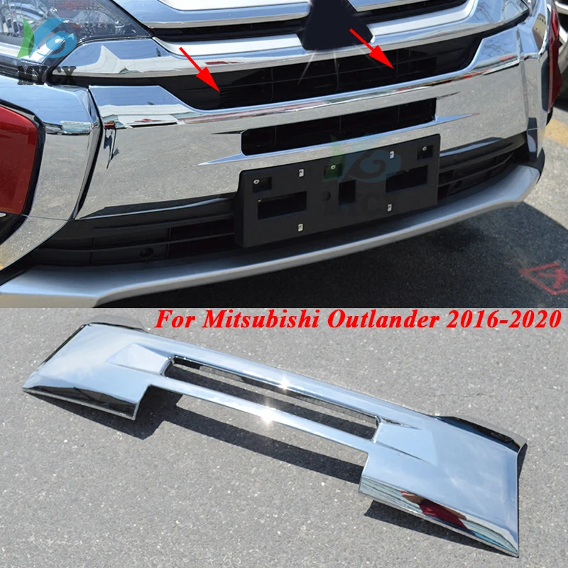 For Mitsubishi Outlander 2016 2017 2018 2019 2020 ABS Chrome Front Grille Radiator Guard Cover Trim Decoration Car Accessories