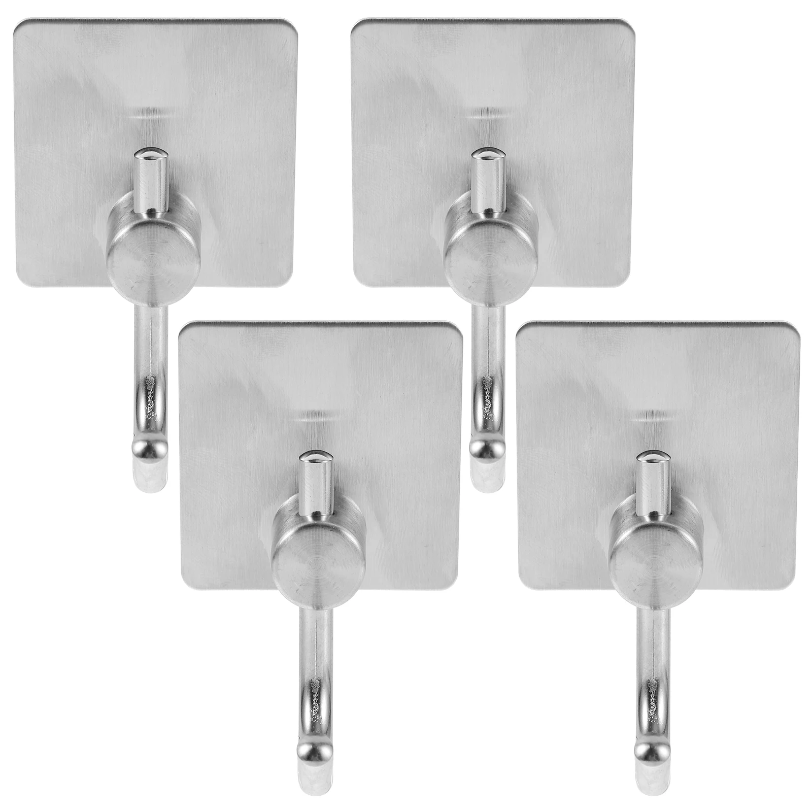

4pcs Black Self Adhesive Hooks for Hanging Towels Clothes Wall Hangers Stainless Steel Decorative Hook Smooth Surface Non Slip