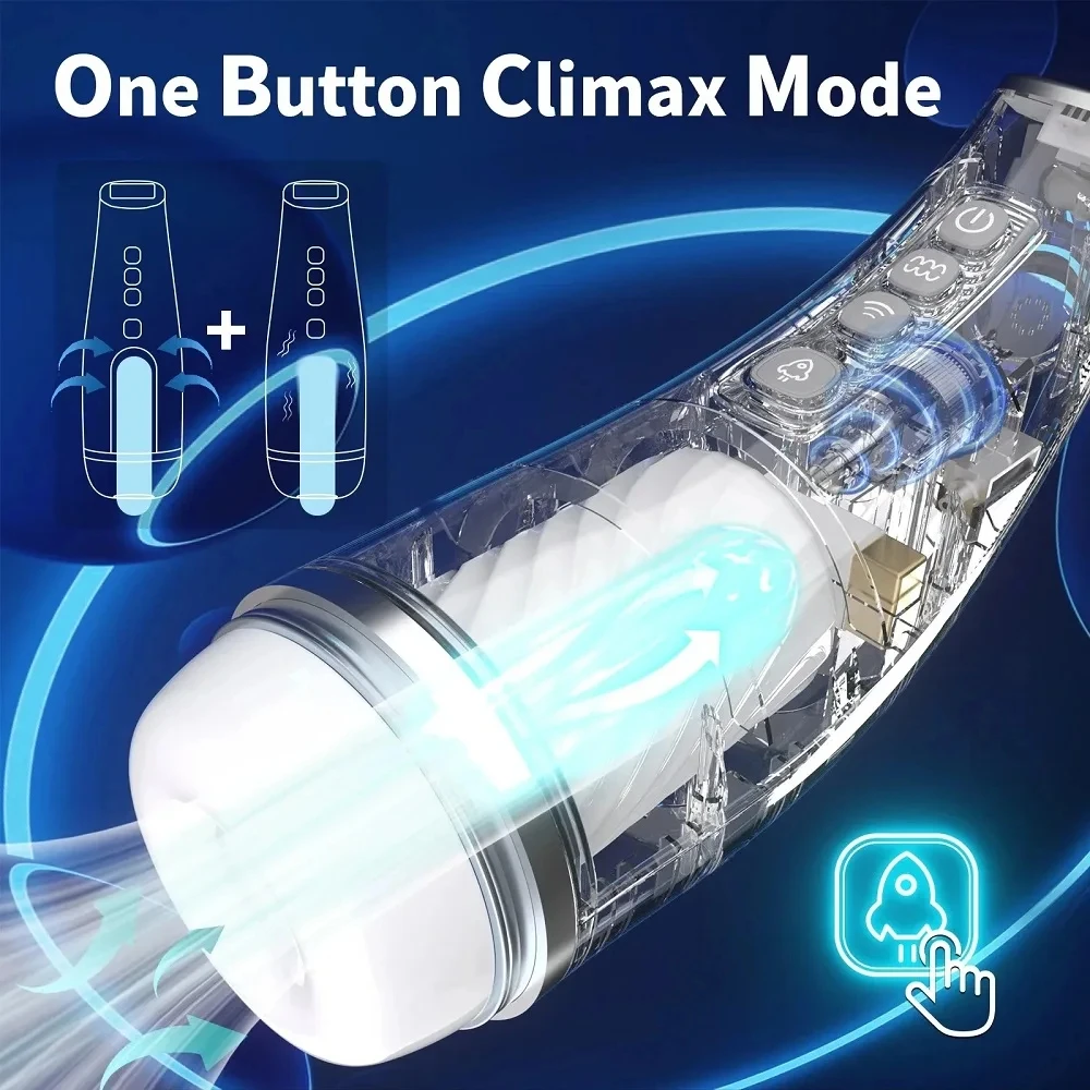 New White Strong Male Masturbator Cup 10 Sucking Modes Real Oral Vagina Vacuum Sound Adult Pleasure Device For Men 18 Plus 4