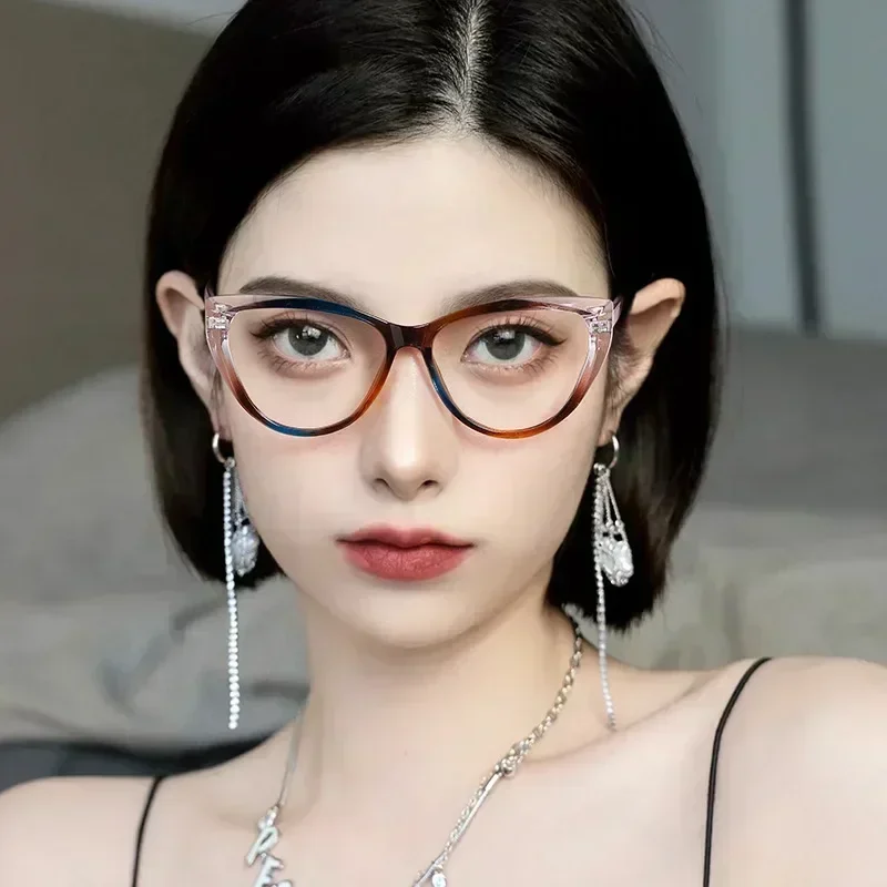 Vintage High Definition Cat Eye Myopia Glasses Anti Blue Light Short Sight Eyeglasses Ultra Light Minus Sight Eyewear 0 To -4.0