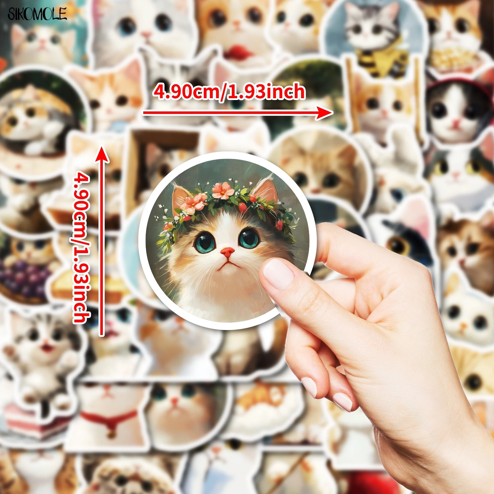 10/30/50PCS Del Fumetto Kawaii Grandi Occhi Gatto Anime Adesivi Animali Estetici Decalcomania FAI DA TE Laptop Skateboard Impermeabile Graffiti adesivo