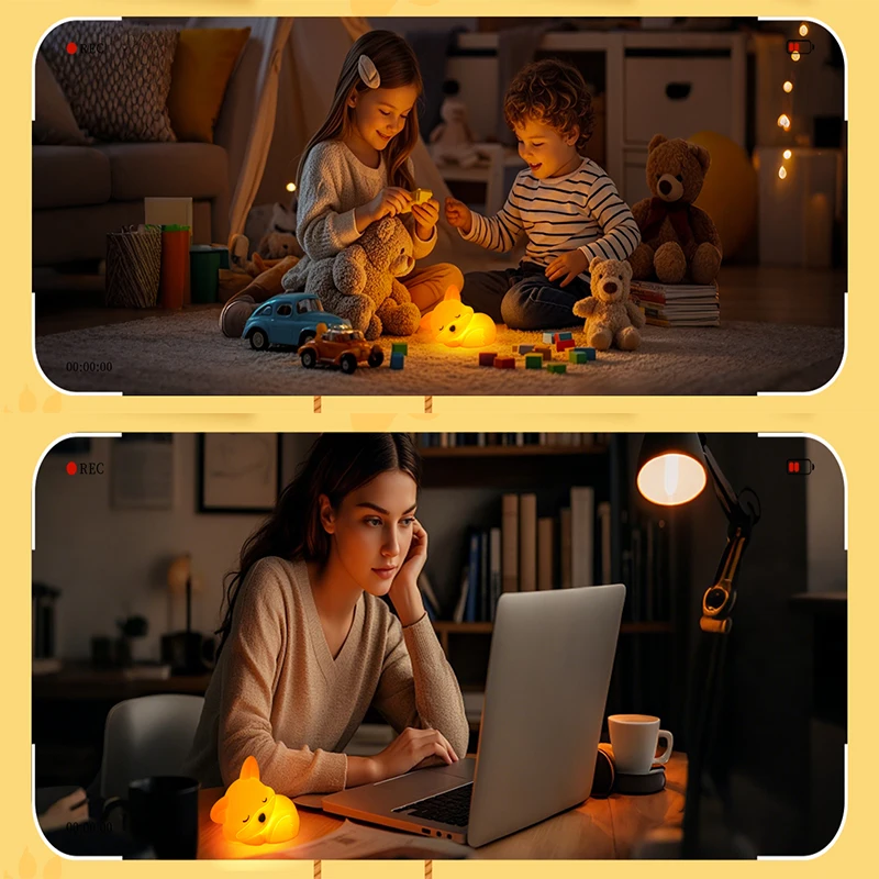 Fox Night Light Rechargeable Squishy Dimmable Nightlight, LED Novelty Animal Toy Cute Stuff, Baby Tollders Room Décor