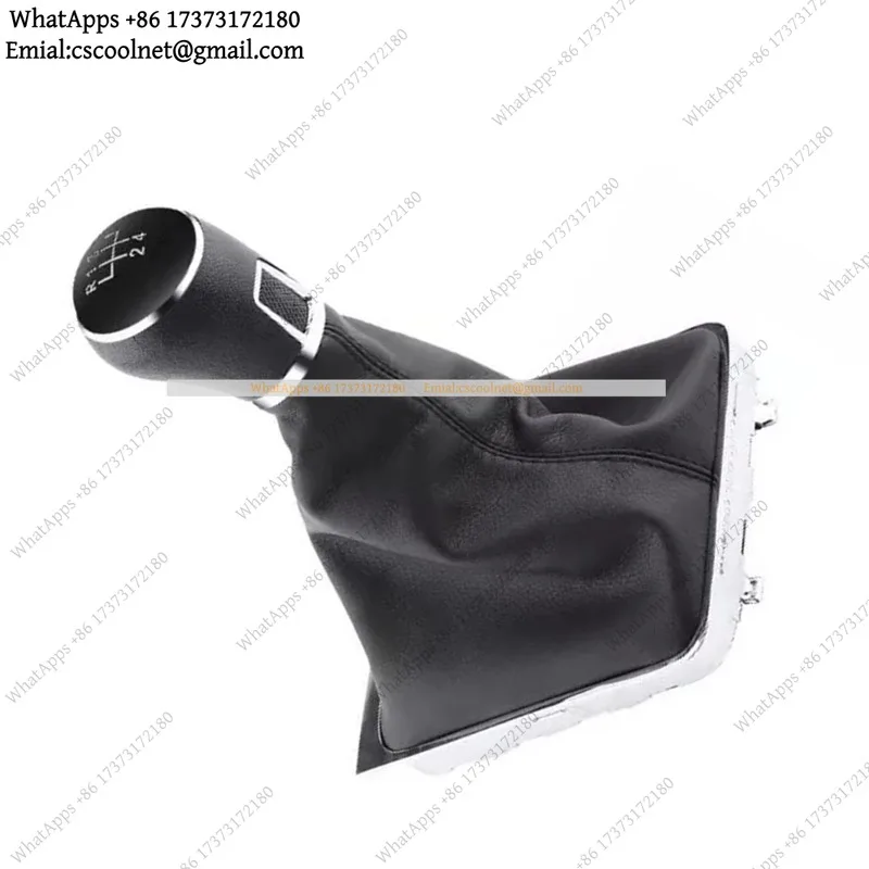 JS01 5 Speed Gear Shift Knob Lever Boot Gaitor Black Leather Set For Golf 5 6 Jetta V VI Scirocco POLO 2013-2021 VENTO 2013-2021