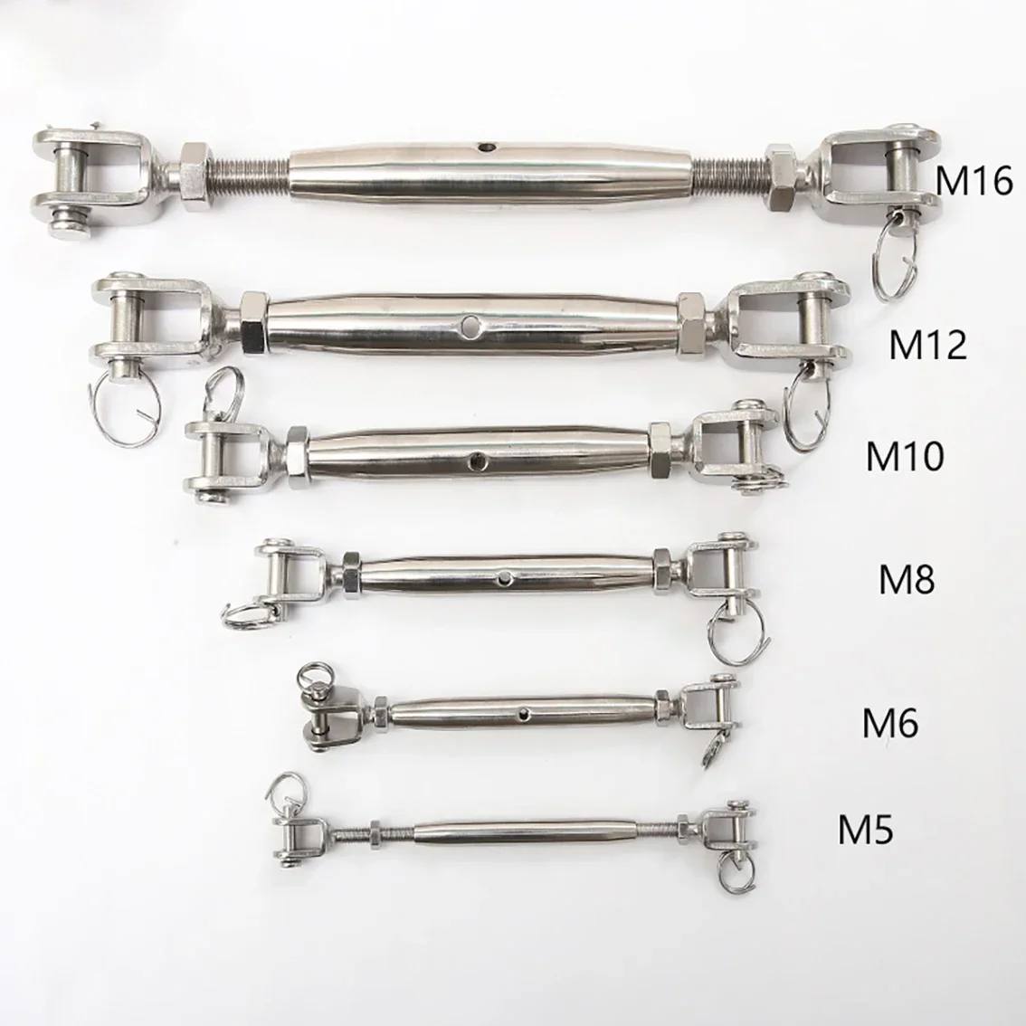 1Pcs M5 M6 M8 M10 M12 M14 M16 M20 M24 304 Stainless Steel Screw Steel Wire Rope Tension Tightener Rope Tightener Closure Bolt