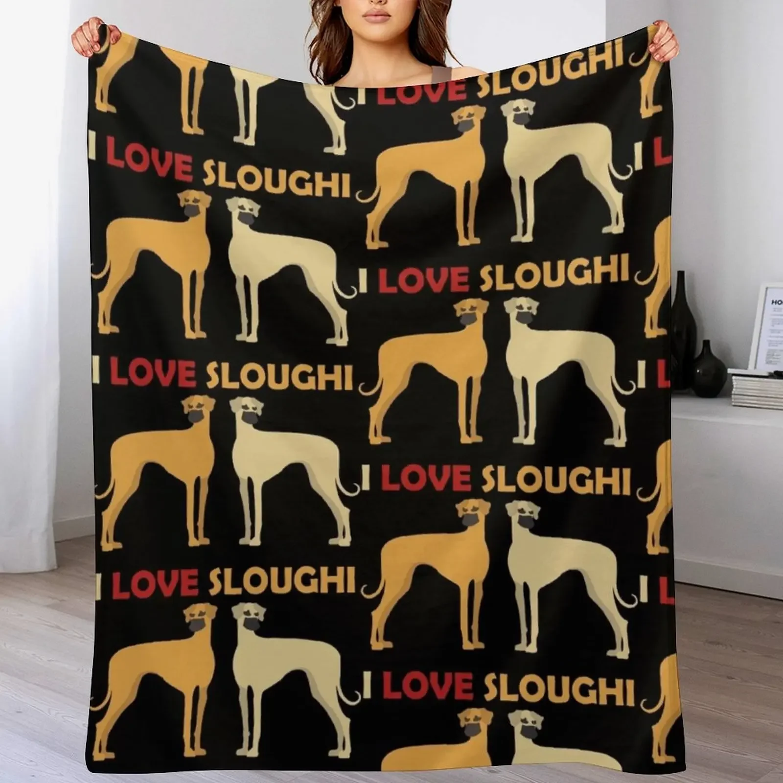 

I Love Sloughi Throw Blanket Luxury Brand Thins valentine gift ideas Blankets