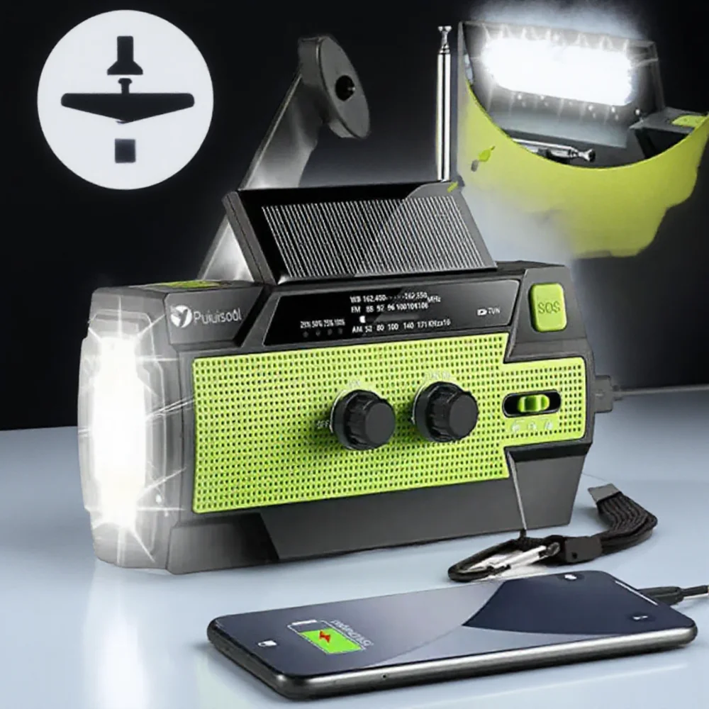 

Многофункциональный аварийный солнечный фонарик с радиоперезаряжаемой светодиодной лампой для чтения Портативная уличная лампа для выживания