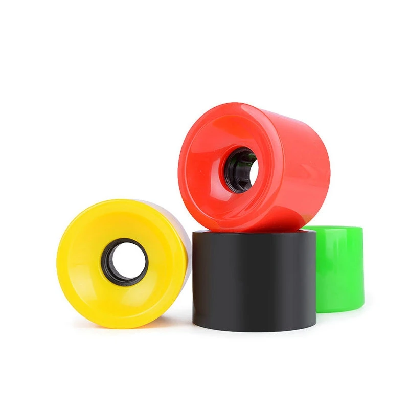 1 Set Dancing Longboard 4PCS Skateboard Wheels 8Ball Bearings ABEC-9 70X51mm PU 78A 75% Rebound Large Size Wheels,Yellow