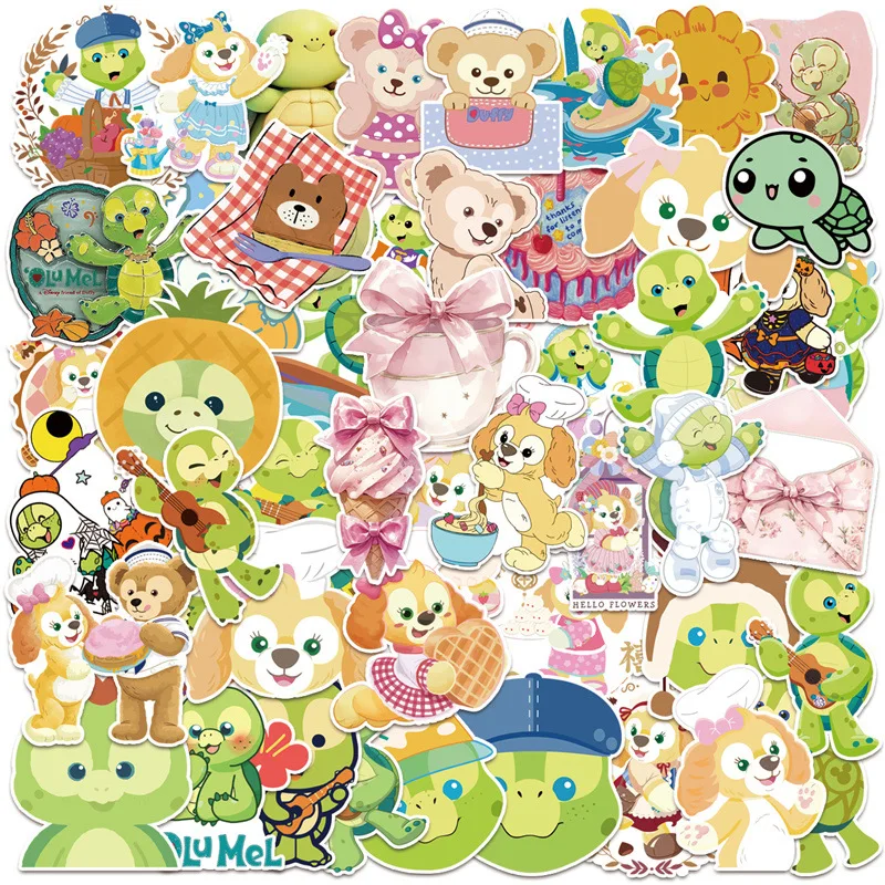 50Pcs Cute Olu Mel Stickers Olu Mel Turtle DIY Stickers Scrapbooking Phone Luggage Skateboard Waterproof Decals